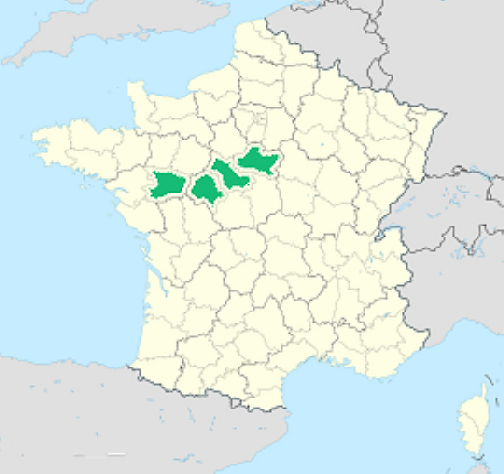 map showing Loire Valley location within France